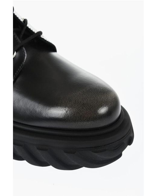 Off-White c/o Virgil Abloh Black Brushed Leather Exploration Derby With Chunky Sole for men
