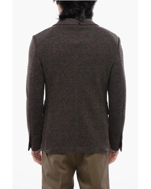 Corneliani Gray Single-Breasted Jersey Blazer With Notch Lapel for men
