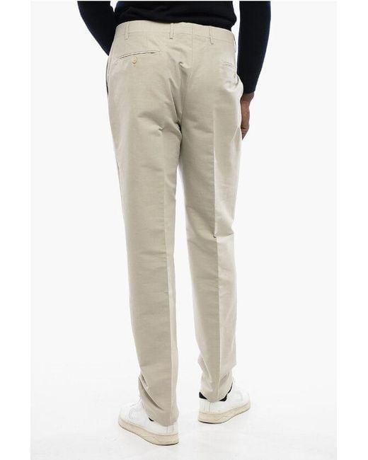 Corneliani Natural Cc Collection 4-Pocketed Right Cotton Pants for men