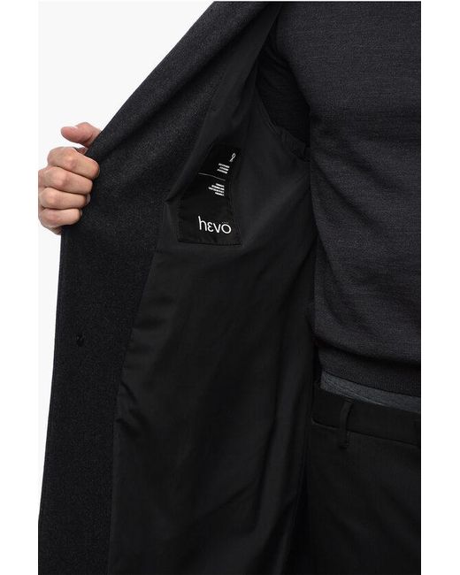 Hevò Black Virgin Wool Coat for men