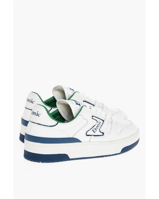 Etonic White Solid Color Low-Top Sneakers With Contrasting Details for men