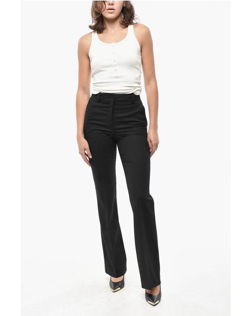 P.A.R.O.S.H. Black Wool Stretch Liliuxy Pants