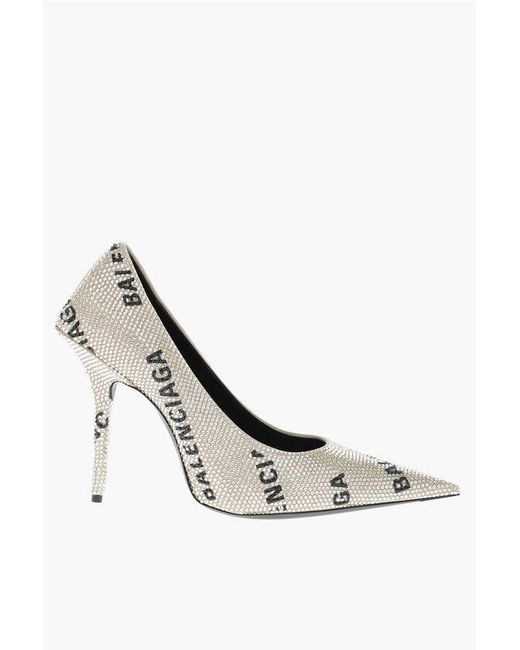 Balenciaga Multicolor Rhinestoned Pumps With All-Over Logo 11Cm