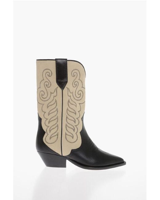Isabel Marant Black Two-Tone Suede And Leather Duerto Western Boots