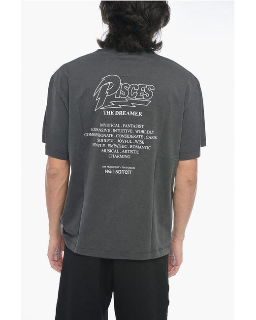 Neil Barrett Gray Printed Pisces The Dreamer T-Shirt for men