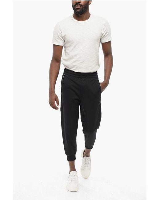 Y-3 Black Acetate Fabric Superstrip Sweatpants for men