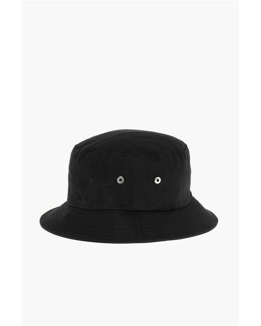 Ambush Black Solid Color Bucket Hat With Embroidered Contrasting Logo for men