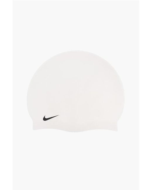 Nike White Swim Solid Color Silicone Pool Cap