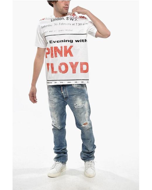 JUNYA WATANABE COMME DES GARCON White Printed Crew-Neck T-Shirt for men