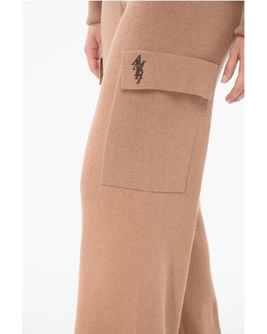 Amiri Natural Cashmere Blend Cargo Pants With Elastic Waistband