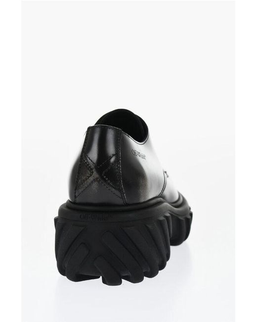 Off-White c/o Virgil Abloh Black Brushed Leather Exploration Derby With Chunky Sole for men