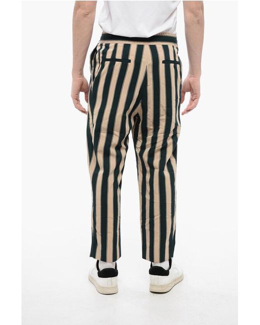 Balmain Multicolor Single-Pleated Tapered Fit Pants With Balanced Stripe Motif for men