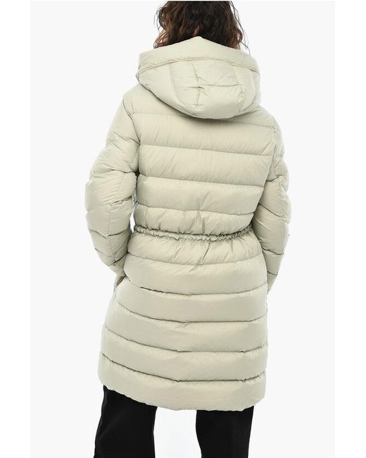 Woolrich Quilted Ellis Down Jacket With Snap Buttons in Natural | Lyst UK