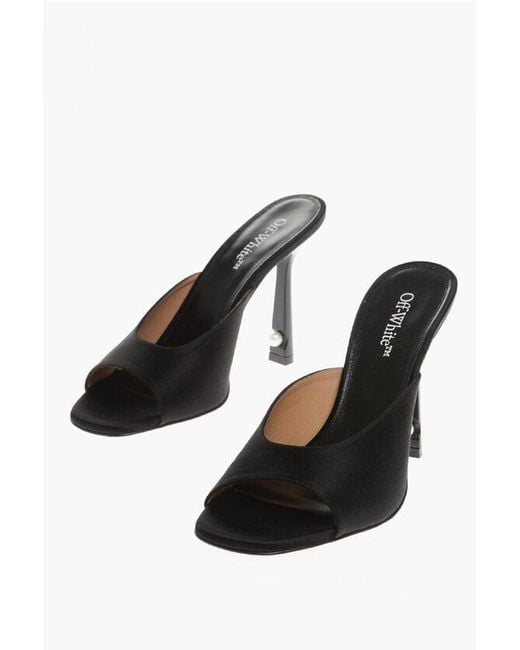 ＊OFF WHITE＊ LOLLIPOP LINEN MULE Off-white Off- Open-toe Linen Blend Lollipop Mules Heel 5