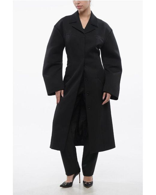 Off-White c/o Virgil Abloh Black Twill Fabric Round Techno Single-Breasted Coat
