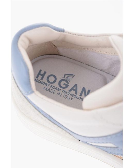 Hogan White Leather H630 Low-Top Sneakers With Contrasting Details