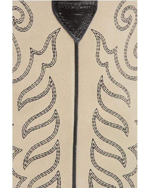 Isabel Marant Black Two-Tone Suede And Leather Duerto Western Boots