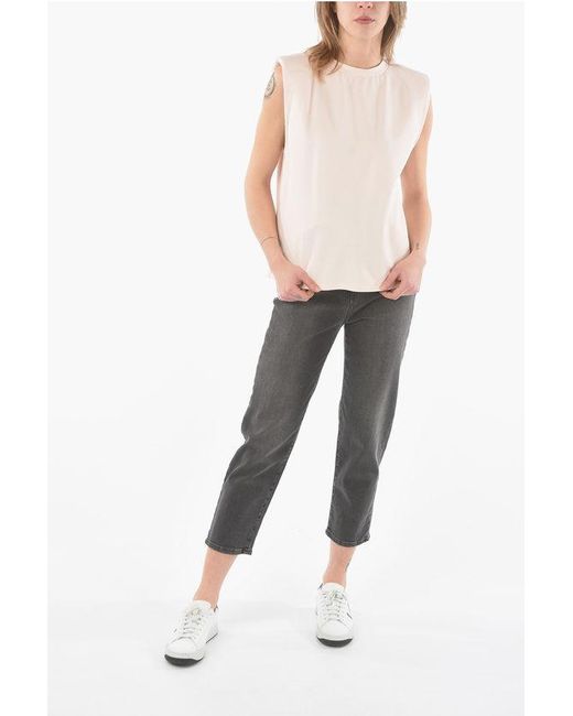 Ixos White Padded Shoulder Tamarindo Relaxed Fit Top