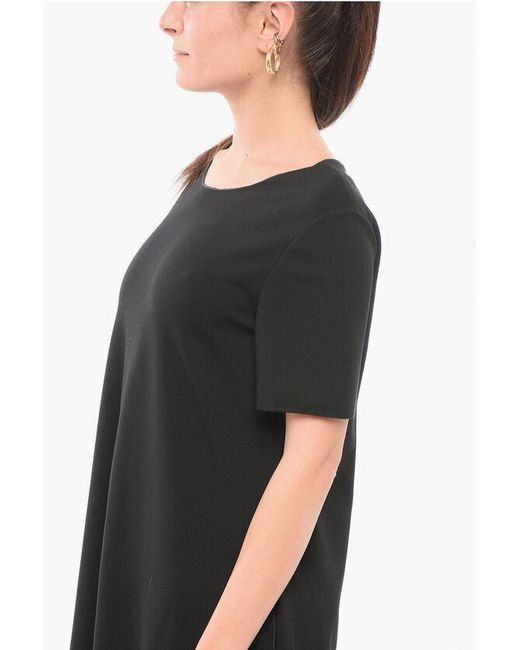 The Row Black Short-Sleeved Hannah Wide Dress