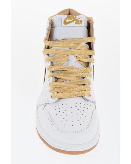 Nike Metallic Air Jordan Two-Tone Leather 1 Retro Hi Og High-Top Sneakers