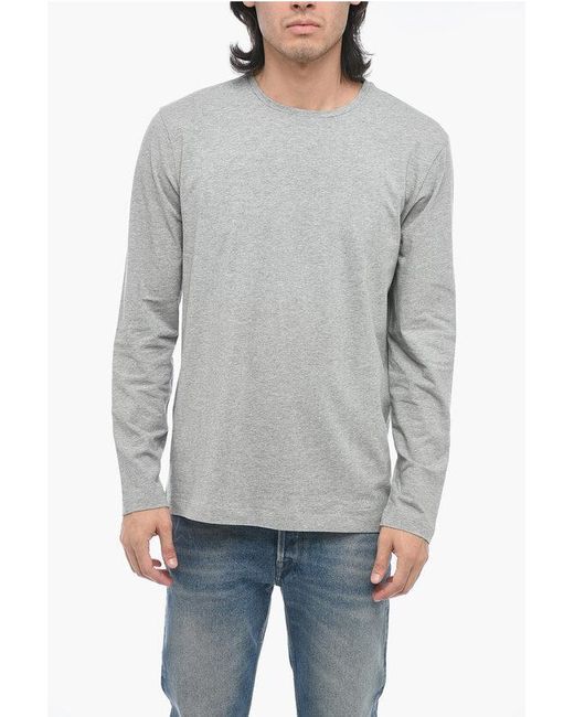 Corneliani Gray Slim Fit Long Sleeved T-Shirt for men