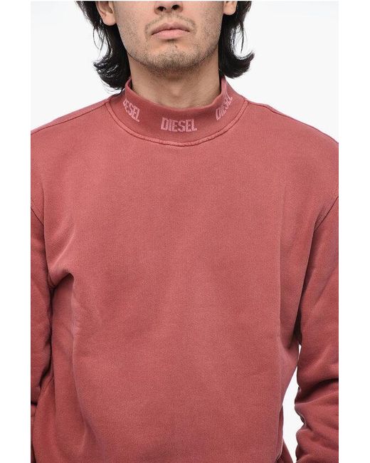 DIESEL Logoed S Noris Jac Half Turtleneck Sweatshirt in Red for Men Lyst UK