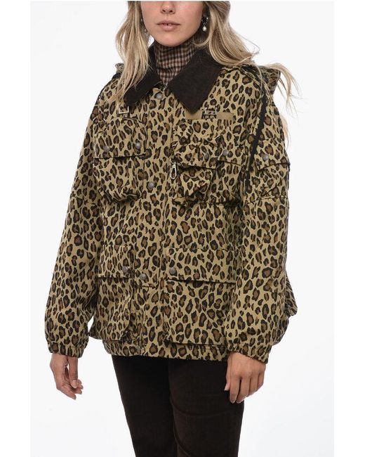 R13 Utility Jacket With Animalier Pattern in Brown Lyst UK