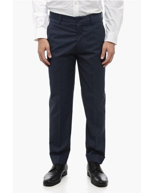 Dior Blue Wool Regular-Fit Pants for men