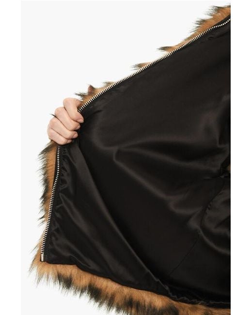 Halfboy Brown Faux Fur Jacket With Hood