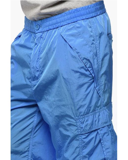 Burberry Blue Drawstring-Bottom Cargo Pants for men