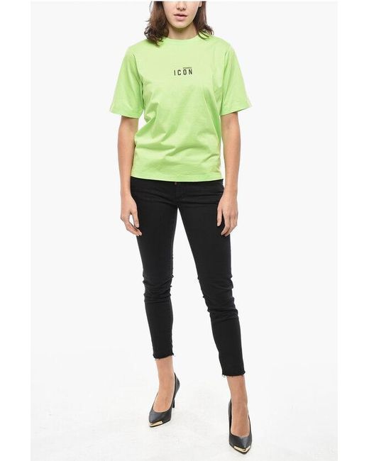 DSquared² Green Crew Neck Icon Cotton T-Shirt