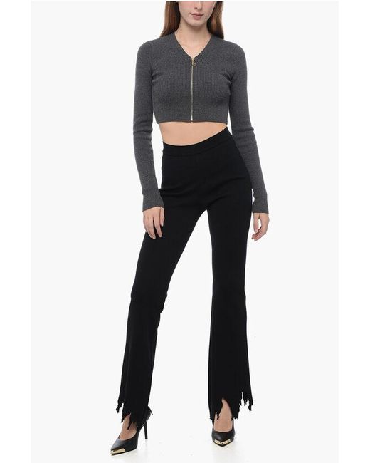 J.W. Anderson Black Laser-Cut High-Rise Stretch Pants