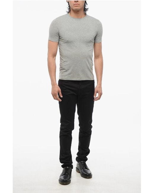 Corneliani Gray Cc Collection Short Sleeved Crewneck T-Shirt for men