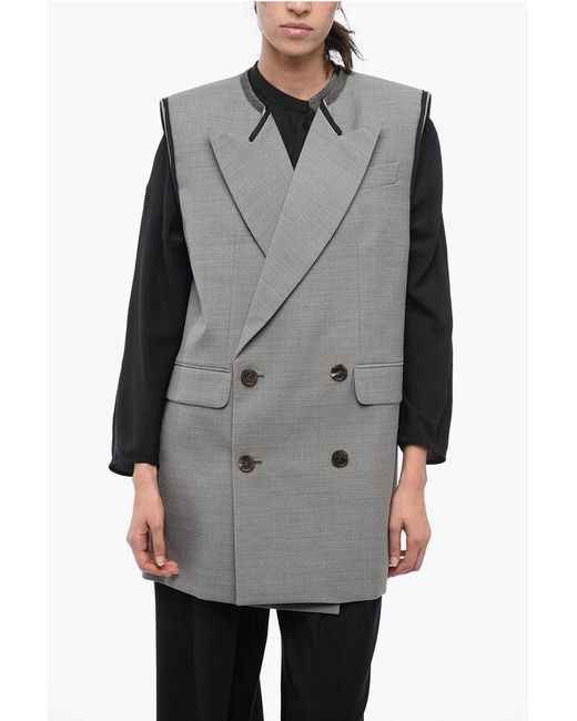 Alexander McQueen DoubleBreasted Oversized Wool Blazer With Peak Lapel