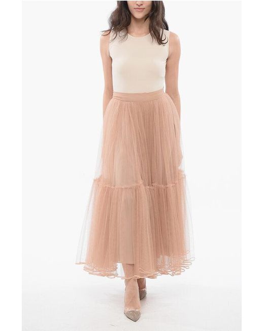 Dior Pink Mesh Long Circle Skirt