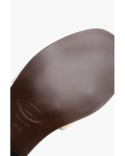 Tod's White Leather Sandals Maxi Catena With Leather Sole