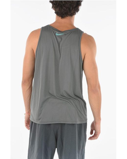 Nike Gray Swim Tank Top With Logo-Print for men