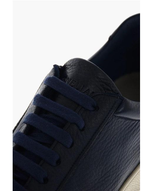 Corneliani Blue Id Deerskin Low Sneakers for men