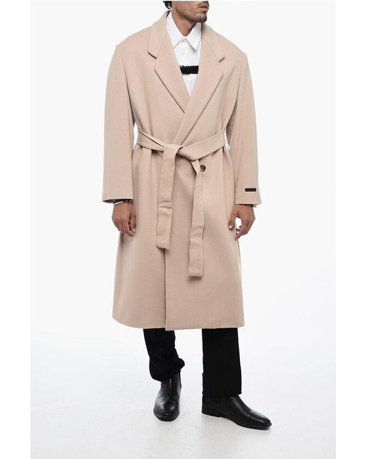 Fear Of God Natural Double-Breast Over Coat With Buckle for men