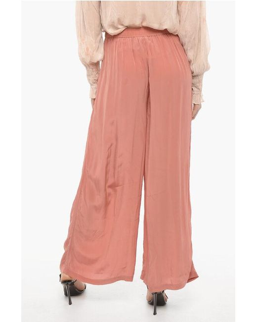 AllSaints Pink Sheer Fabric Hezzy Pants With Drawstring Waist