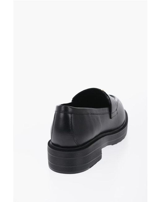 Moschino Black Love Leather Loafers With Heart-Shaped Detail