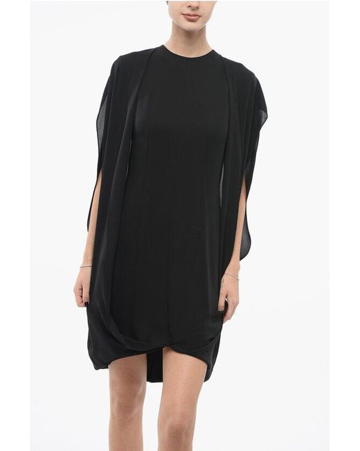The Row Black Silk Draped Dress