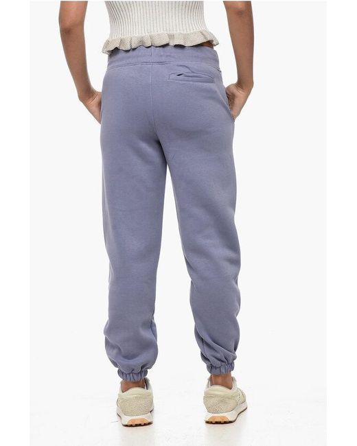 Converse Blue Fleeced Cotton Blend Sweatpants With Cuffs