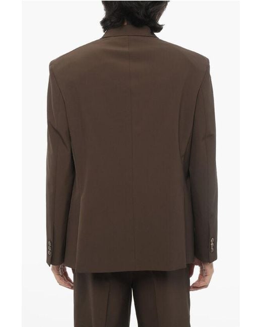 Neil Barrett Brown Side Vents Notch Lapel Slim Fit 3-Button Blazer for men