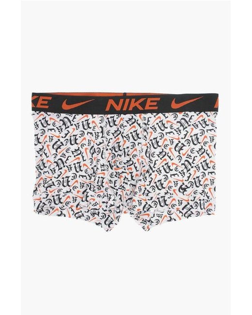 Nike Orange Logoed Waist Band 3 Pairs Of Boxers Set for men