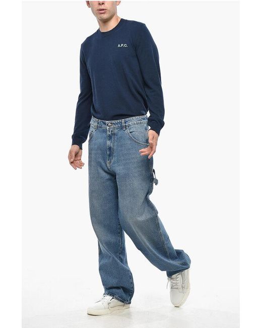 1989 STUDIO Blue Oversize Straight-Leg Jeans 25Cm for men