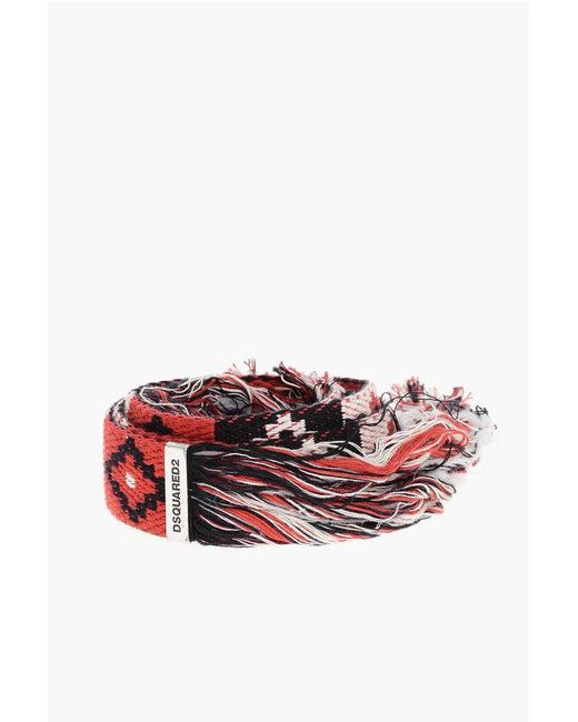 DSquared² Red Self-Tie Fabric Belt 40Mm