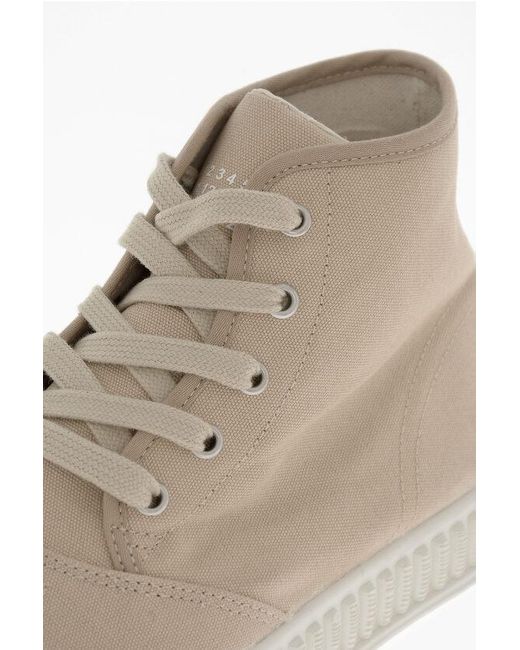 Maison Margiela Natural Mm22 Canvas High-Top Sneakers With Rubber Sole for men