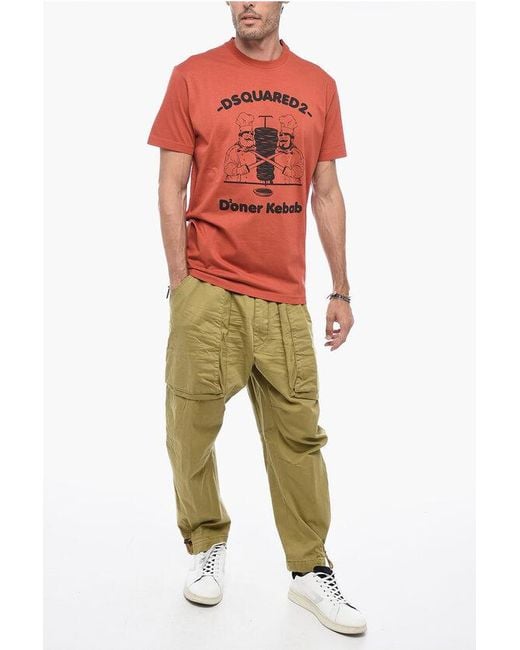 DSquared² Red Printed Doner Kebab T-Shirt for men