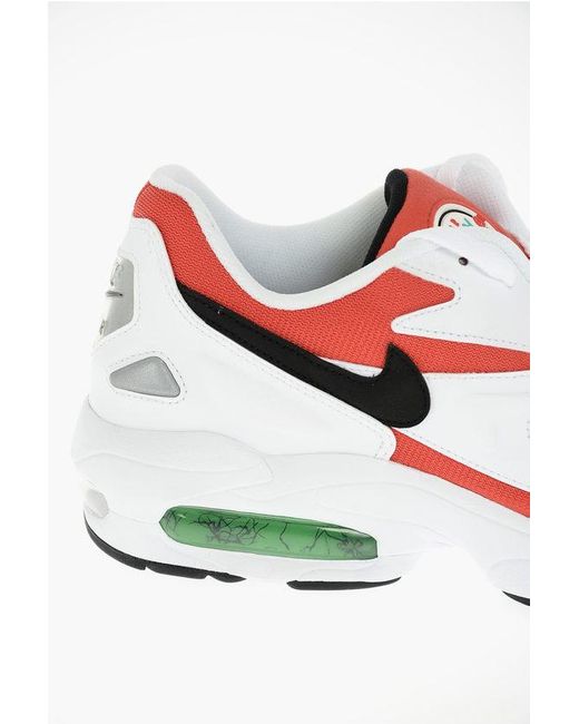 Nike White Faux Leather And Fabric Air Max2 Light Sneakers for men